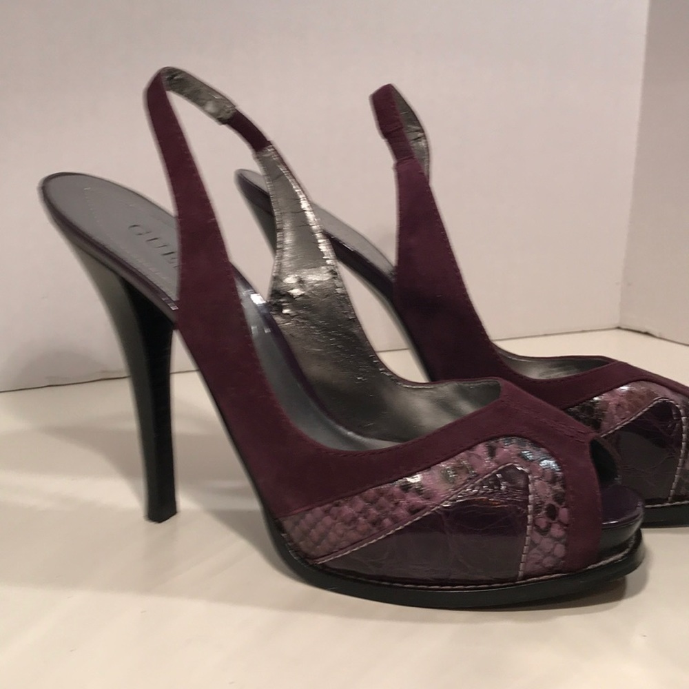 Guess Purple OpenToe SlingBack W/ Alligator Design - Picture 2 of 8